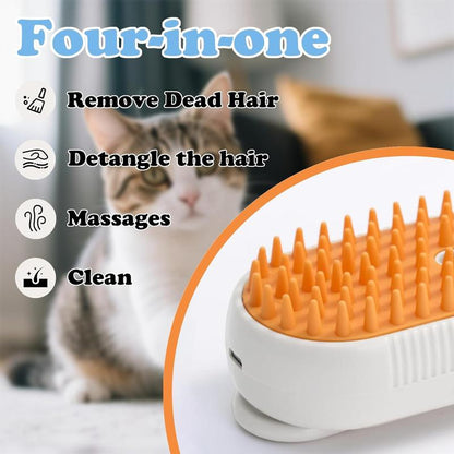Pet Steam Brush,Cat Dog Hair Remover, Adjustable Pet Hair Remover,Pet Steamy Mist,Steam Pet Brush for Pet Hair 3-IN-1 Steamy Cat Brush Grooming Comb for Dogs Steam Brush for Cats Remove Flying Fur Steam Advanced Pet Hair Removal Comb Pet Pal Brush