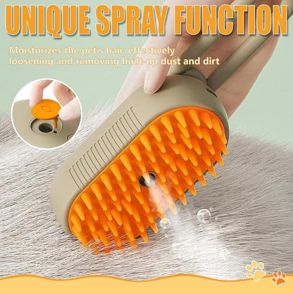 Pet Steam Brush,Cat Dog Hair Remover, Adjustable Pet Hair Remover,Pet Steamy Mist,Steam Pet Brush for Pet Hair 3-IN-1 Steamy Cat Brush Grooming Comb for Dogs Steam Brush for Cats Remove Flying Fur Steam Advanced Pet Hair Removal Comb Pet Pal Brush